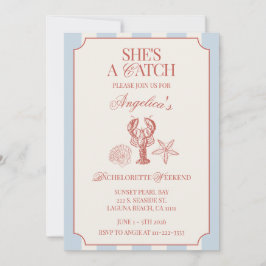 She's A Catch Bachelorette Weekend Itinerary and 招待状