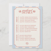 She's A Catch Bachelorette Weekend Itinerary and 招待状 (裏面)