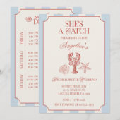 She's A Catch Bachelorette Weekend Itinerary and 招待状 (正面/裏面)