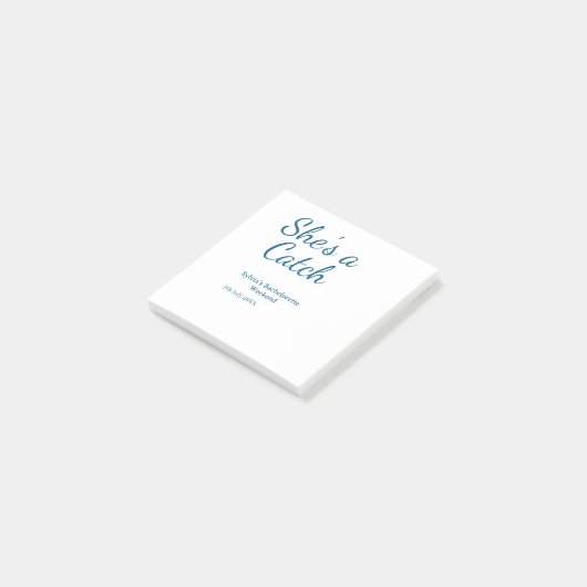 She's a catch bachelorette weekend name blue date  ポストイット (アングル)
