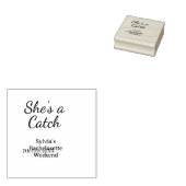 She's a catch bachelorette weekend name blue date  ラバースタンプ (押印)