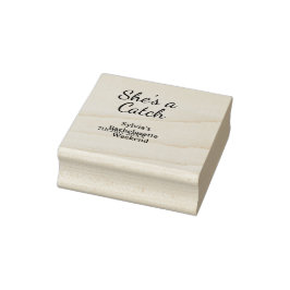 She's a catch bachelorette weekend name blue date  ラバースタンプ