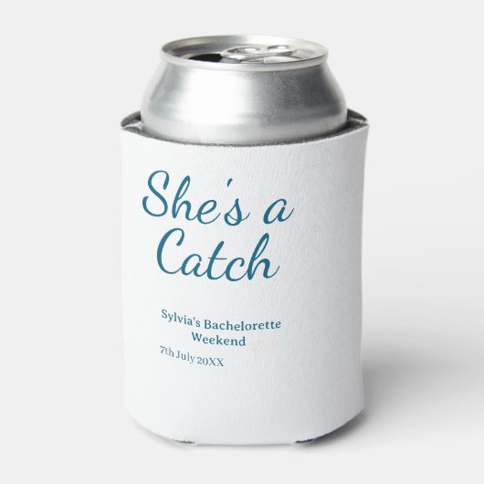 She's a catch bachelorette weekend name blue date  缶クーラー (缶正面)