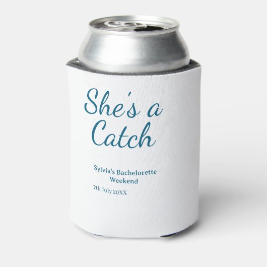 She's a catch bachelorette weekend name blue date  缶クーラー (缶裏面)
