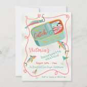 She's a Catch Bachelorette Weekend Sardine Mermaid 招待状 (正面)