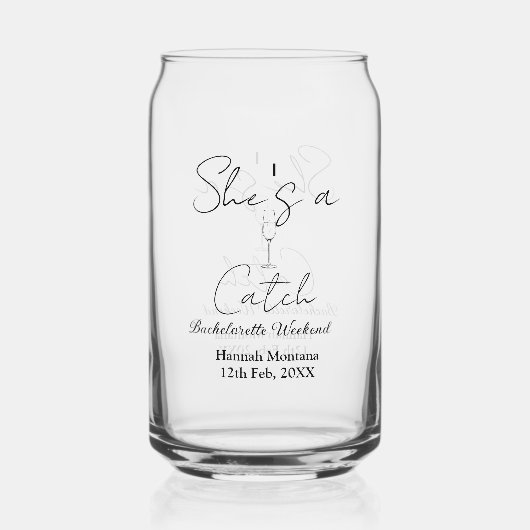 She's a catch champagne bottle bachelorette weeken ガラス缶 (裏面)