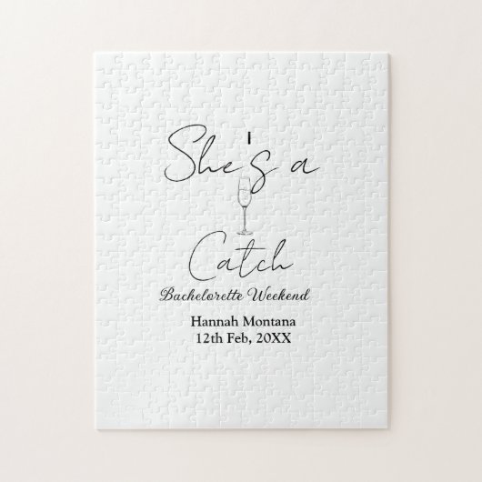 She's a catch champagne bottle bachelorette weeken ジグソーパズル (縦)