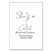 She's a catch champagne bottle bachelorette weeken テーブルナンバー (裏面)