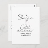 She's a catch champagne bottle bachelorette weeken ポストカード (正面/裏面)
