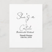She's a catch champagne bottle bachelorette weeken ポストカード (正面)