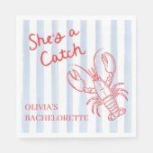 She's A Catch Coastal Bachelorette スタンダードランチョンナプキン (正面)