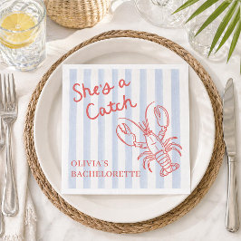 She's A Catch Coastal Bachelorette スタンダードランチョンナプキン