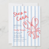 She's A Catch Coastal Bridal Shower 招待状 (正面)