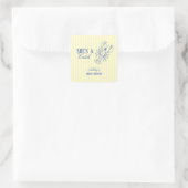 She's A Catch Coastal Bridal Shower Favor スクエアシール (バッグ)
