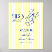 She's A Catch Coastal Bridal Shower Welcome ポスター (正面)