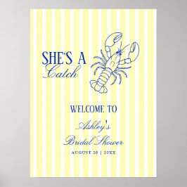 She's A Catch Coastal Bridal Shower Welcome ポスター