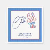She's A Catch Coastal Lobster Bridal Shower スタンダードカクテルナプキン (正面)