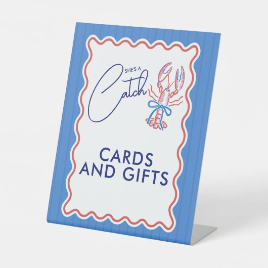 She's A Catch Coastal Lobster Bridal Shower 台座サイン (正面)