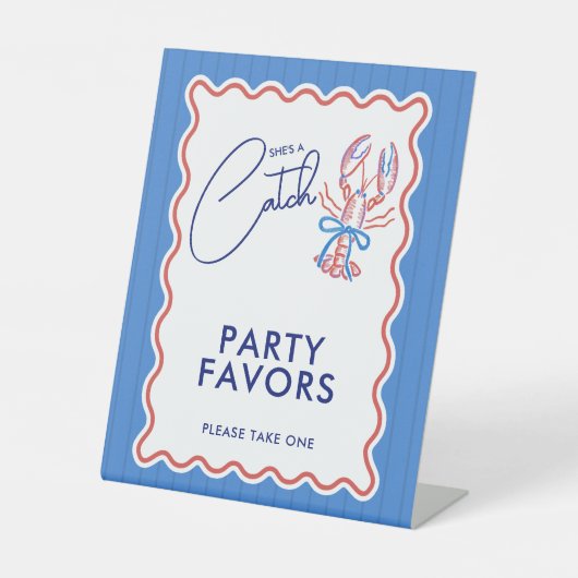 She's A Catch Coastal Lobster Bridal Shower 台座サイン (正面)