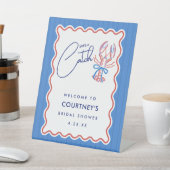 She's A Catch Coastal Lobster Bridal Shower 台座サイン (インサイチュ)