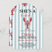 She's a Catch Coastal Lobster Bridal Shower  招待状 (正面/裏面)