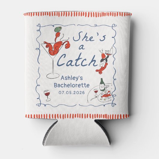 She's A Catch Lobster Bachelorette Can Cooler 缶クーラー (正面)