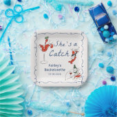 She's a catch Lobster Bachelorette Paper Plates ペーパープレート (パーティー)