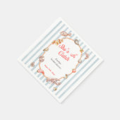 She's A Catch Lobster Coastal Bridal Shower スタンダードカクテルナプキン (角)