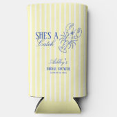She's A Catch Lobster Coastal Bridal Shower スリム缶クーラー (正面)