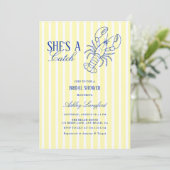 She's A Catch Lobster Coastal Bridal Shower 招待状 (スタンド正面)