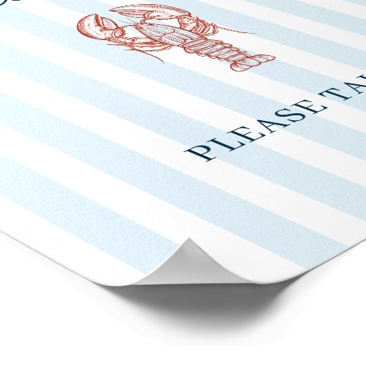 She's a catch Lobster Striped Favors ポスター (角)