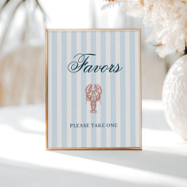She's a catch Lobster Striped Favors ポスター