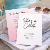 She's a Catch Modern Script Bachelorette Weekend 招待状