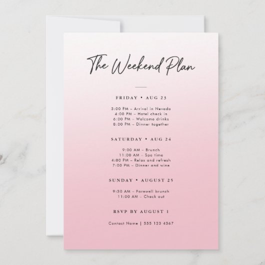 She's a Catch Modern Script Bachelorette Weekend 招待状 (裏面)