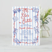 She's A Catch Whimsical Bridal Shower 招待状 (スタンド正面)