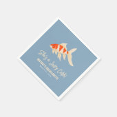 She's A Lucky Catch Koi Fish Blue Bachelorette スタンダードカクテルナプキン (角)