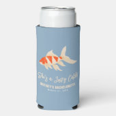 She's A Lucky Catch Koi Fish Blue Bachelorette スリム缶クーラー (Seltzer正面)