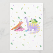 She's a Three rex Trex Dinosaur Birthday 招待状 (裏面)