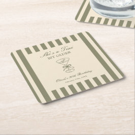 She's A Tini Bit Older Coffee Martini Birthday スクエアペーパーコースター