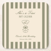 She's A Tini Bit Older Coffee Martini Birthday スクエアペーパーコースター (正面)