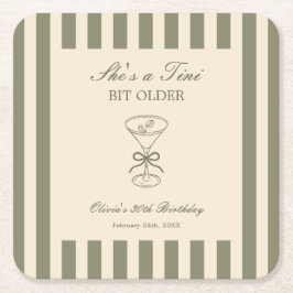 She's A Tini Bit Older Coffee Martini Birthday スクエアペーパーコースター