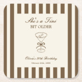 She's A Tini Bit Older Coffee Martini Birthday スクエアペーパーコースター (正面)