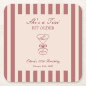 She's A Tini Bit Older Coffee Martini Birthday スクエアペーパーコースター (正面)