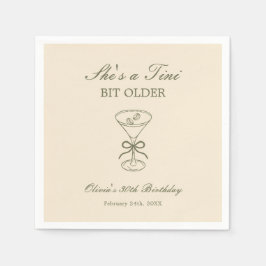 She's A Tini Bit Older Coffee Martini Birthday スタンダードカクテルナプキン