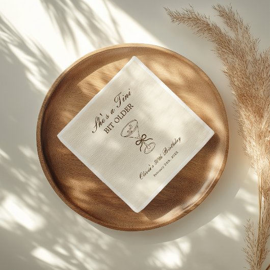 She's A Tini Bit Older Coffee Martini Birthday スタンダードカクテルナプキン