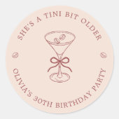 She's A Tini Bit Older Coffee Martini Birthday ラウンドシール (正面)