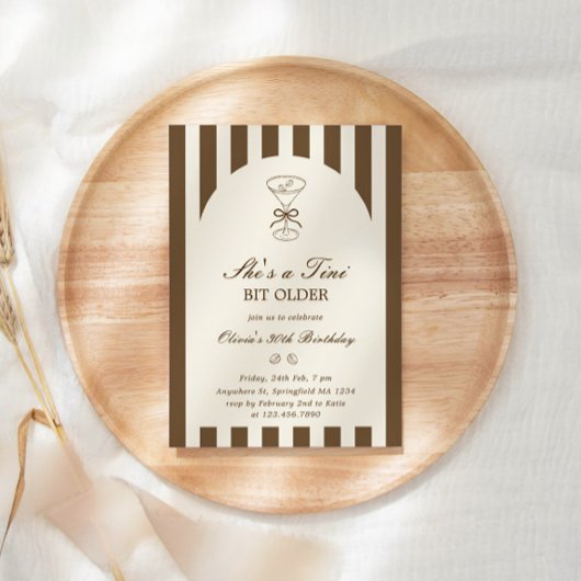 She's A Tini Bit Older Coffee Martini Birthday 招待状