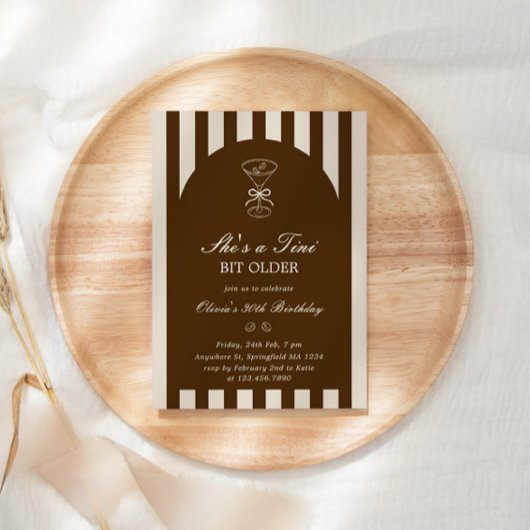 She's A Tini Bit Older Coffee Martini Birthday 招待状