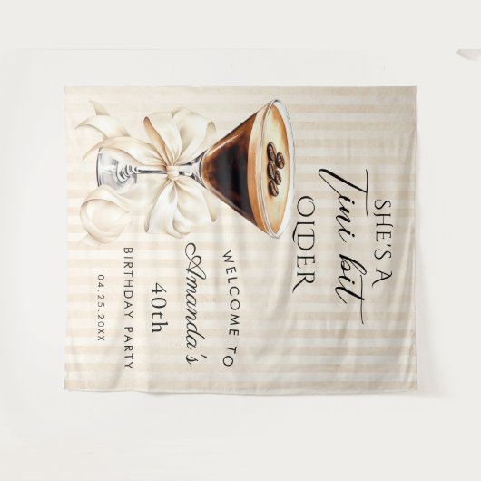 She's a Tini Bit Older Espresso Martini Backdrop タペストリー (正面(横))