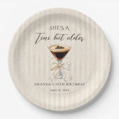 She's a Tini Bit Older Espresso Martini Birthday ペーパープレート (正面)